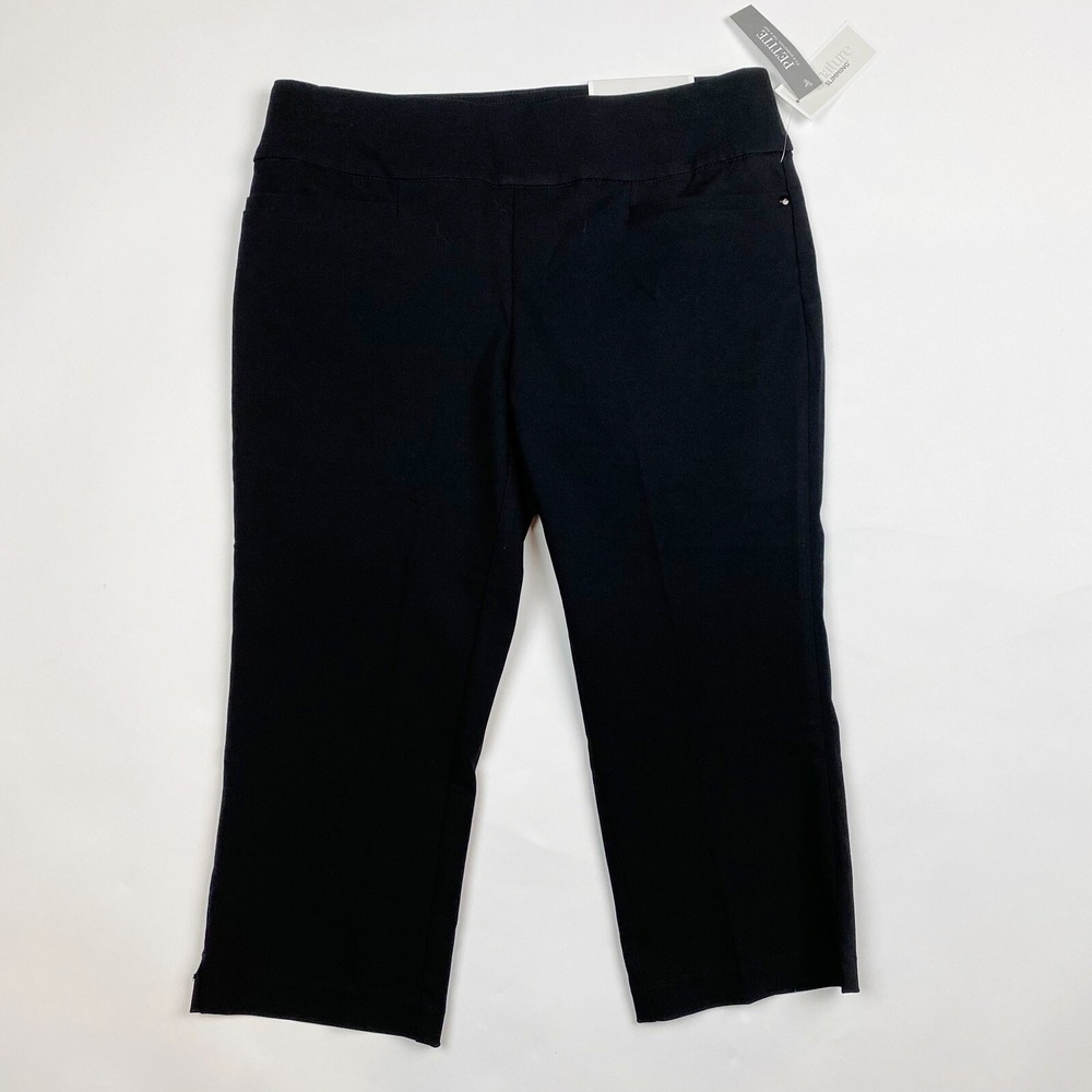 Christopher & Banks Signature Slimming Crop Pull On Pants Womens 6P Black NEW‎